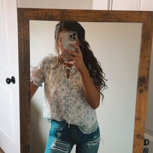 Floral top with ruffle detailing